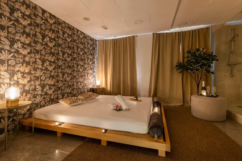 Private room prepared for a massage